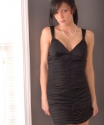 Karen Dreams black dress with pearl