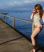 Sarah Peachez on the pier